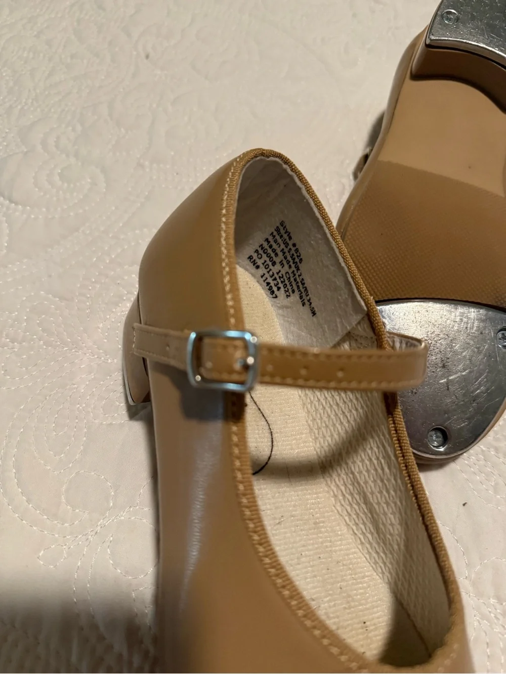 Revolution Mary Jane Dance Tap Kids Shoes in Nude Tan style 826